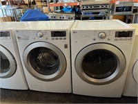 LG Front Load White Washer & Gas Dryer