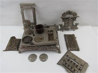 Vintage Metal Oven, Cast Iron Pans