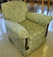 Vintage Green Upholstered Sitting Chair