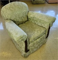 Vintage Green Upholstered Arm Chair
