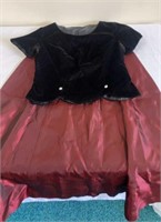 Vintage Maroon Skirt and Velvet Top