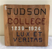 Judson College Lux Et Veritas 1839-1924 Sign
