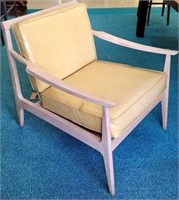 Mid Century Modern Arm Chair with Yellow Cushions