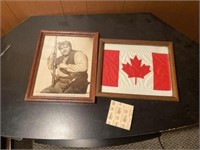 Small Canadian flag and photo