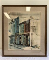 Edward J. Elhoff Street View Watercolor