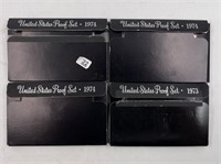Lot of 4 U.S. Proof sets 1973 S, 1974 S x3