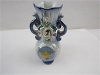 Unmarked Small Blue Floral Vase