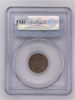 1863 Indian head cent graded AU58 by PCGS