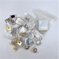 6 Silver pins 56.21 grams total in large bag of Al