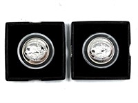 Lot of 2 1986 A silver Fur Rondy coins in mint box