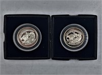 Lot of 2 1986 A silver Fur Rondy coins in mint box