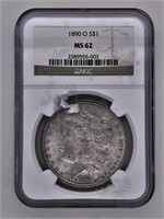 1890 O Morgan silver dollar MS 62 NGC
