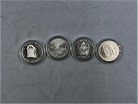 Bag lot of 4 commemorative silver dollars: 1992 D