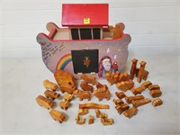 Custom Made Noah's Ark w/ Wood Animals