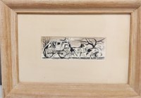 Vintage Carriage Etching/ Signed Lower Right