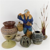 ** Studio Pottery and Oriental Figure
