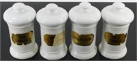 4 Antique Pharmacy/Apothecary Canisters