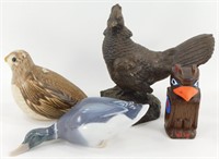 * 4 Bird Figurines including Denmark