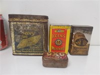 4 boîtes de conserve vintage