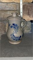 Rowe Pottery blue decorated stoneware