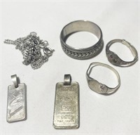 Small Lot Of Silver Jewellery