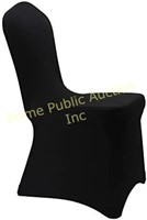 Black Stretch Spandex Chair Covers Set Of 2
