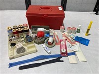 Plastic Sewing Box w/ Supplies