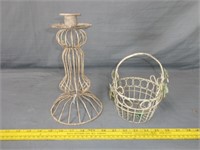 Metal Candle Stand and Basket