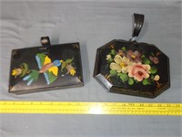 2 Toll Ware Decorated Hinged Boxes