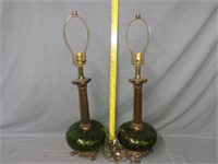 Pair of Vintage Lamps - No Shades