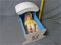 Holly Hobbie Baby Cradle w/Doll