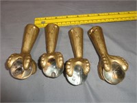 Set of Metal & Glass Ball & Claw Table Feet