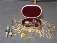 Lot of Costume Jewelry and Wrist Watches