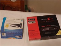 Two digital TV tuner converter boxes Zenith dtt