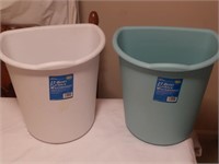 Two flat back waste baskets