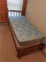 Twin size complete bed headboard footboard rails