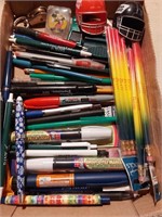 Box of pens and pencils