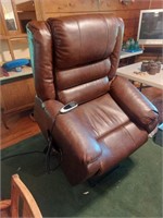 Like new brown leather electric lift chair was