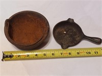 Wagner cast iron ashtray and small smudge pot