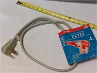 4 ft 3 pole dryer cord