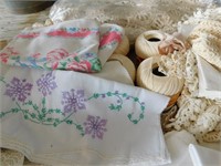 Doilies, hand stitch, table covers, etc