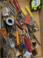 Assortment of screwdrivers wrenches pliers Allen
