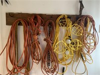 Lot of extension cords, 4 string lights
