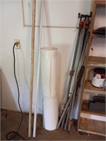Metal Pipes with Clamps + 2 PVC Pipes,