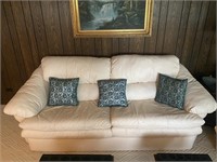 Cream Leather Sofa