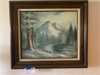 Framed Mountain Scene Picture