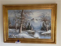 Winter Scene Canvas Painting by Roger Brown