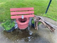 Wood Wishing Well Planter, Drift Wood