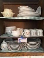 Country Ware Dishes & Misc Items in Cabinet
