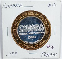 Sahara  $10 Gaming Token   .60 oz silver